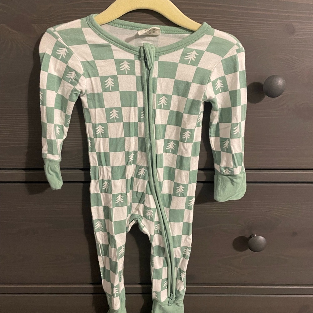 Christmas Tree Bamboo Zipper Pajamas 0-3 month